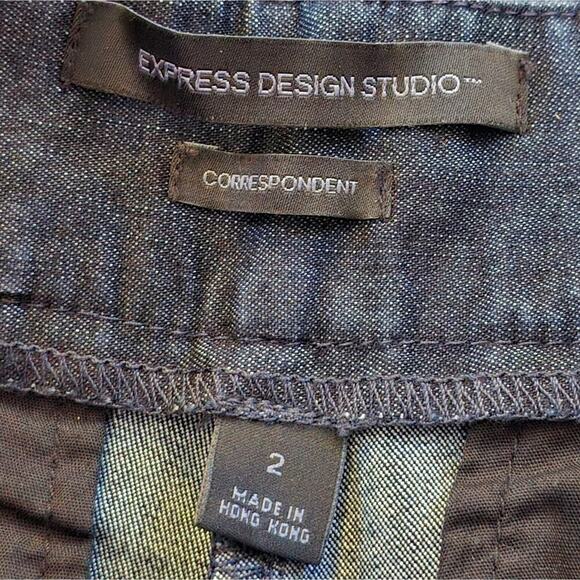 EXPRESS Design Studio Corresponder Dark‎ Wash Wide Leg Trouser Jeans Size 2 - Picture 8 of 9